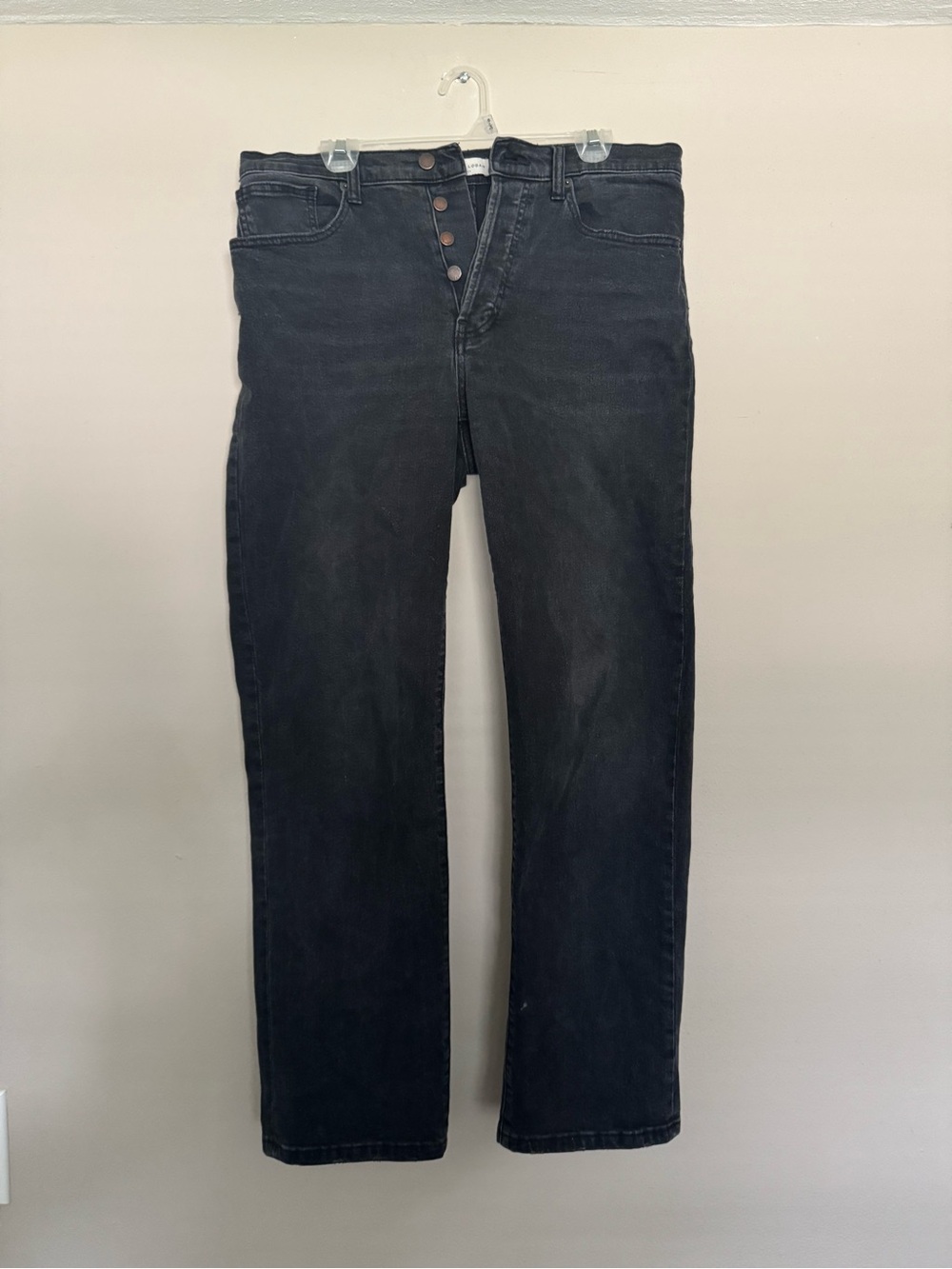 Oliver Logan Women's Black Madison Wide-Leg Jeans with Button Fly